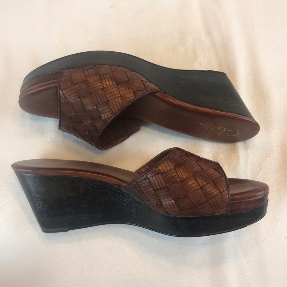 Cole Haan wedge sandals slip ons